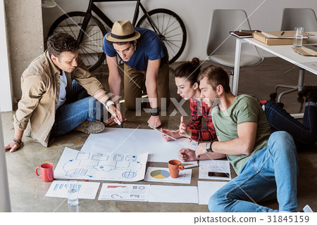 Pensive young colleagues starting business 31845159