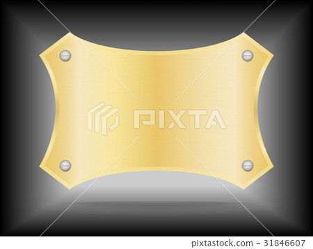 VectorMetallic gold name plate or Gold label metal 31846607