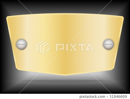 VectorMetallic gold name plate or Gold label metal 31846609