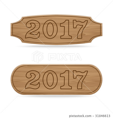 Wooden sign boards concept of new year of 2017 Wooden sign boards concept of new year of 2017 31846613