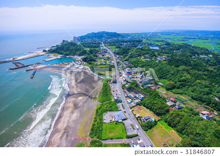 奧林匹克場地空中射擊在千葉縣一宮町的Fisagasaki海岸附近 31846807