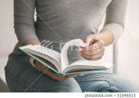 Young woman study at home alone education 31846815