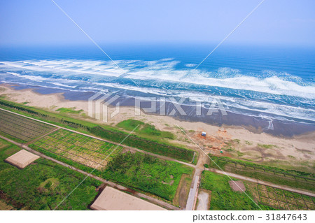 山武市Hasunuma海灘公園鳥瞰圖 31847643