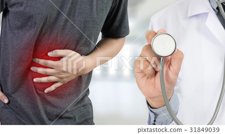 Ache man suffering with back pain Pain relief 31849039