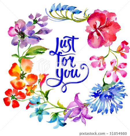 Wildflower flower frame in a watercolor style 31854980