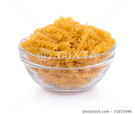 Pasta in bowl isolated on white background 31855946