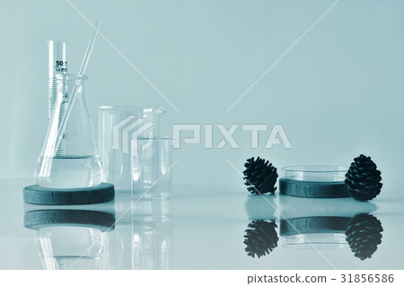 Natural organic botany and scientific glassware. 31856586