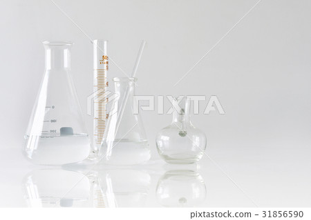 Group of scientific laboratory glassware. 31856590