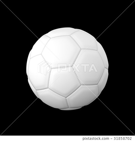 realistic white football or soccer ball on black 31858702