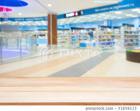 empty table and shopping mall blur empty table and shopping mall blur 31859113