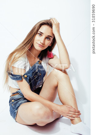 young pretty stylish hipster girl posing emotional 31859690