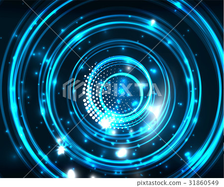 Neon circles abstract background 31860549
