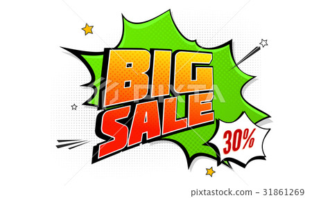 Big sale pop art splash background, explosion in 31861269