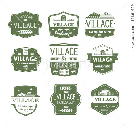 Village Life - vintage vector set of logos Village Life - vintage vector set of logos 31861609
