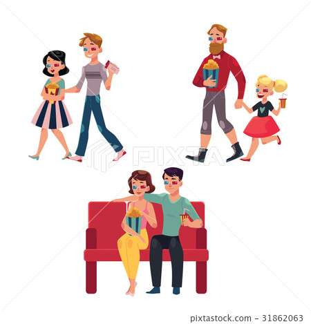 People go to cinema, movie with popcorn, drinks 31862063