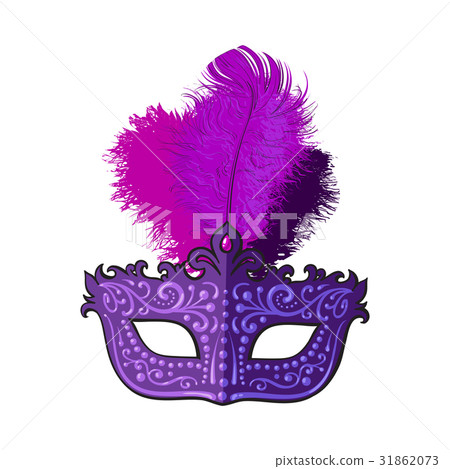 Beautifully Decorated Venetian Carnival Mask With Stock