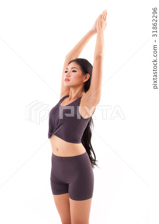active woman practicing yoga sun salutation asana active woman practicing yoga sun salutation asana 31862296