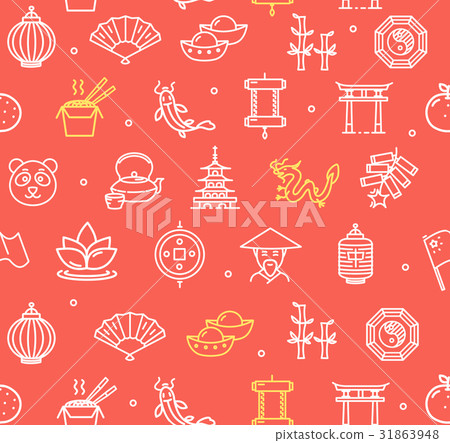 Symbol of China Pattern Background. Vector Symbol of China Pattern Background. Vector 31863948