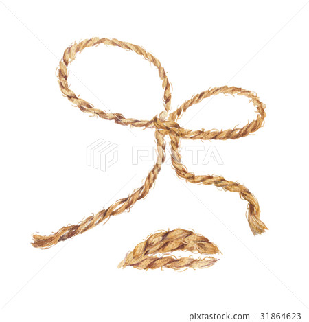 Watercolor illustration. The bow-knot of the linen 31864623