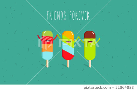 Summer greeting card. Cute illustration with 31864888