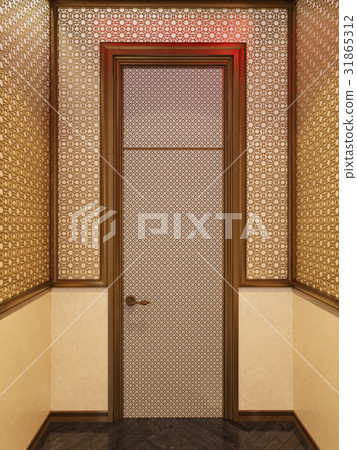 3d Illustration Islamic Style Interior Design Stock