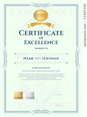 Portrait certificate of excellence template Portrait certificate of excellence template 31865340