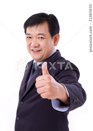 senior manager, middle aged CEO giving thumb up 31865650