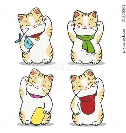 Maneki neko japan cat set 31866501