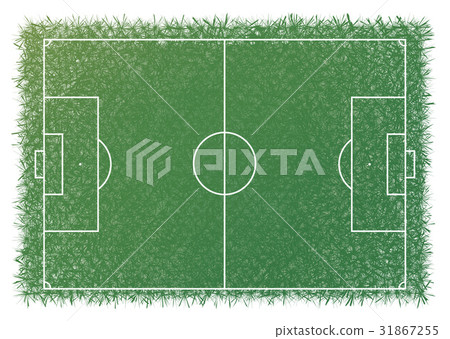 Greensward white line football soccer scale. 31867255