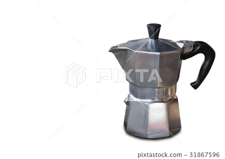 Classic Italian coffee pot on white background Classic Italian coffee pot on white background 31867596