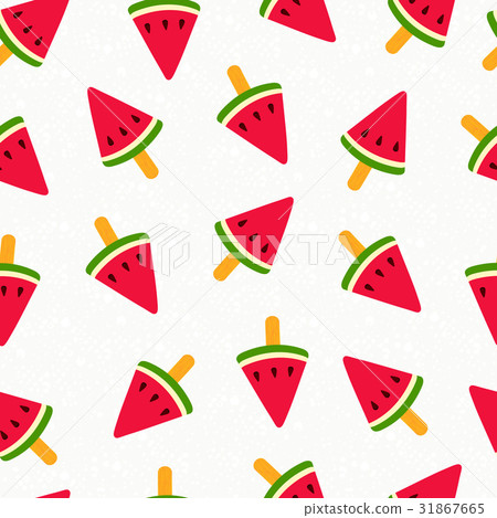 Summer watermelon ice cream seamless pattern - Stock Illustration ...