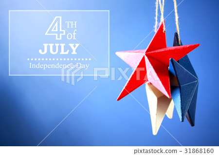 4th of July decorations on blue background 4th of July decorations on blue background 31868160