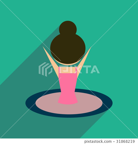 Flat web icon with long shadow girl in swimsuit - Stock Illustration ...