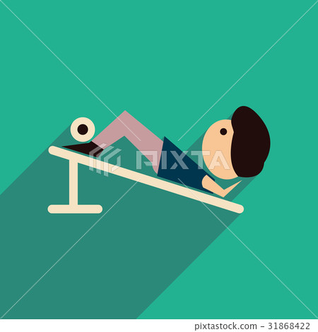 Flat web icon with long shadow male sports 31868422