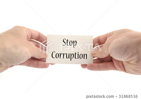 Stop corruption text concept Stop corruption text concept 31868516