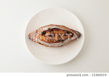 French bread cranberry and chocolate chip baguette white background 31868919