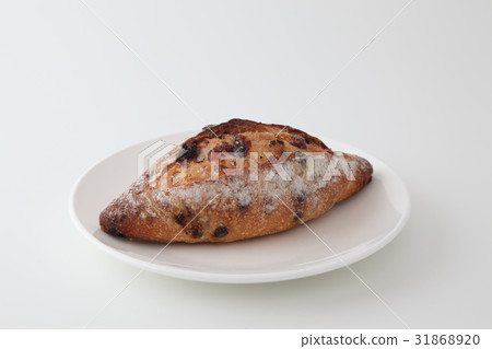 French bread cranberry and chocolate chip baguette white background French bread cranberry and chocolate chip baguette white background 31868920