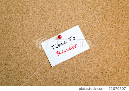 Time to renew text concept 31870307