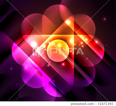 Vector glowing geometric shapes background Vector glowing geometric shapes background 31871365