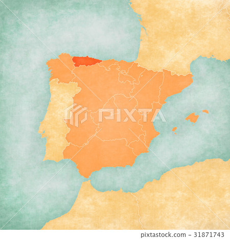Map of Iberian Peninsula - Asturias 31871743
