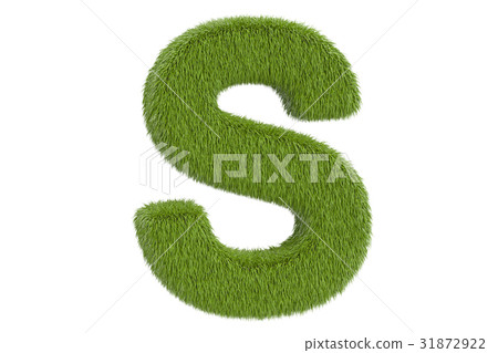Green letter S from grass, 3D rendering Green letter S from grass, 3D rendering 31872922