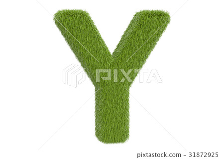 Green letter Y from grass closeup, 3D rendering Green letter Y from grass closeup, 3D rendering 31872925