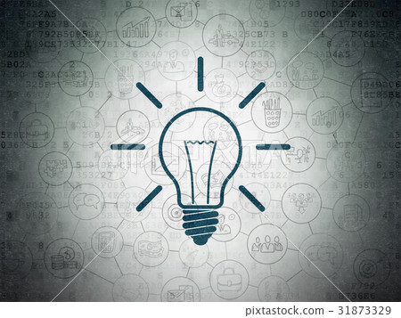Business concept: Light Bulb on Digital Data Paper - Stock Illustration ...