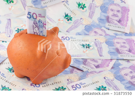 Saving money - Fifty Thousand Colombian Pesos Bill Saving money - Fifty Thousand Colombian Pesos Bill 31873550