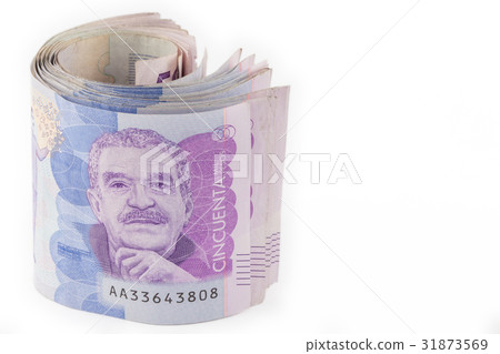 Roll of Fifty Thousand Colombian Pesos Bills Roll of Fifty Thousand Colombian Pesos Bills 31873569