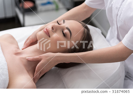 Pleasant lady is spending time in spa salon Pleasant lady is spending time in spa salon 31874065