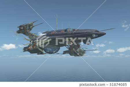 Huge spacecraft over the sea Huge spacecraft over the sea 31874085
