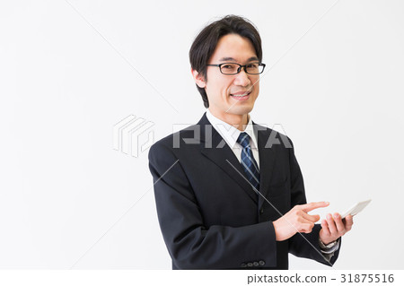 Male business with calculator Male business with calculator 31875516