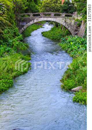 Nakajima River stone bridge group of the fresh green (Momoi bridge) Nagasaki 31875983