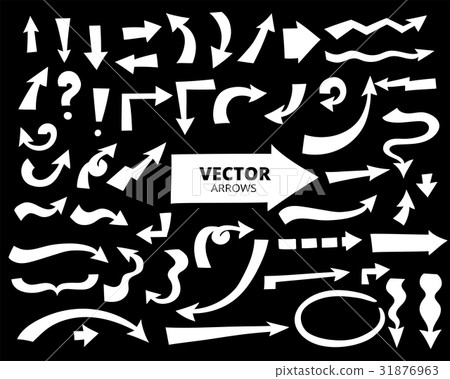 Set of cartoon arrows. Hand drawn design elements Set of cartoon arrows. Hand drawn design elements 31876963